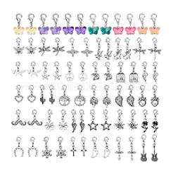 72Pcs Glass Butterfly & Alloy Pendant Decorations&nbsp;HJEW-PH0001-96