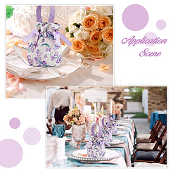 10Pcs Cloth Flower Print Drawstring Pouches&nbsp;ABAG-DC0001-09A