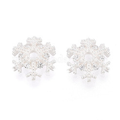 925 Sterling Silver Micro Pave Clear Cubic Zirconia Bead Caps&nbsp;STER-T008-42S
