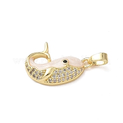 Brass Micro Pave Cubic Zirconia Pendants&nbsp;KK-P334-23G-02