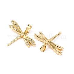 Brass Micro Pave Cubic Zirconia Pendants&nbsp;KK-D357-07C-G