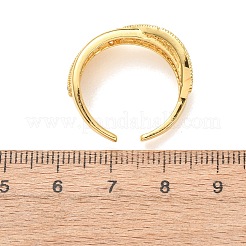 Brass Micro Pave Cubic Zirconia Cuff Open Rings for Women&nbsp;RJEW-F217-08G