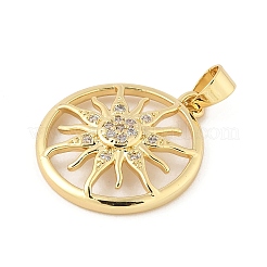 Brass Micro Pave Cubic Zirconia Pendants&nbsp;KK-Z111-01G