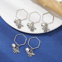 Alloy Bees and Iron Bell Pendant Decoration&nbsp;HJEW-JM01307-02