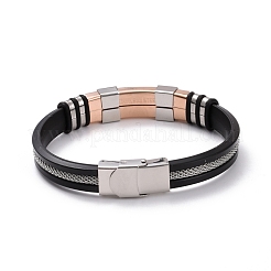 Men's Silicone Cord Bracelet&nbsp;BJEW-M206-02RGP