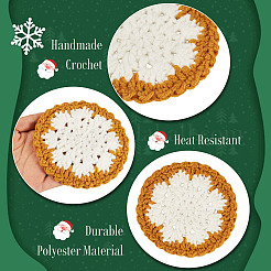 3Pcs Snowflake Hand-Woven Polyester Macrame Coaster&nbsp;DIY-TA0013-98C