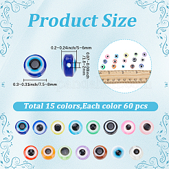 900Pcs 15 Colors Opaque Resin Beads&nbsp;RESI-PA0001-12