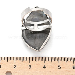 Adjustable Natural Labradorite Rings&nbsp;RJEW-P076-01