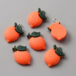 Opaque Frosted Resin Pendants&nbsp;RESI-WH0029-18P