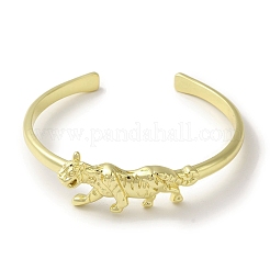 Brass Tiger Open Cuff Bangle for Women&nbsp;BJEW-K246-12G