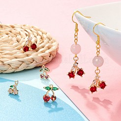 8Pcs Brass Micro Pave Clear Cubic Zirconia Charms&nbsp;KK-LS0001-38
