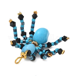 Halloween Theme Dyed Synthetic Turquoise & Glass Seed Beads Pendants&nbsp;PALLOY-MZ00774-05
