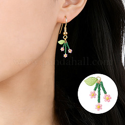 10Pcs Glass Seed Beaded Flower Pendants&nbsp;PALLOY-SZ00069