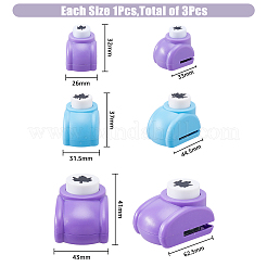 3Pcs 3 Styles Mini Plastic Craft Punch for Scrapbooking & Paper Crafts&nbsp;AJEW-BC0004-11