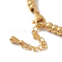 PVD Vacuum Plating 304 Stainless Steel Heart Charm Bracelet with Enamel&nbsp;BJEW-B057-08G
