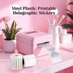 3 Rolls 3 Styles Vinyl Plastic Printable Holographic Stickers&nbsp;OFST-TA0001-10A