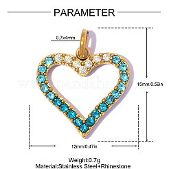 304 Stainless Steel with Rhinestone Charms&nbsp;RB-OY001-34G-02