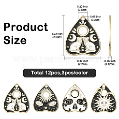 12Pcs 4 Styles Alloy Pendants&nbsp;ENAM-YW0006-41