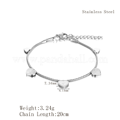 Elegant Stainless Steel Heart Charm Bracelets&nbsp;YI5827-1
