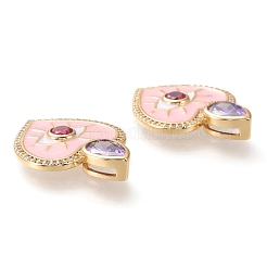 Brass Micro Pave Cubic Zirconia Pendants&nbsp;ZIRC-I044-22G