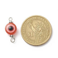 Flat Round Evil Eye Resin Connector Charms&nbsp;PALLOY-JF01799-02