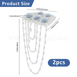 2Pcs Half Round Glass Beaded Tassel Brooches for Backpack Clothes&nbsp;JEWB-FH0002-39