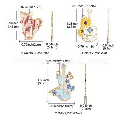 12Pcs 6 Styles Alloy Enamel Pendants&nbsp;ENAM-FS0002-58