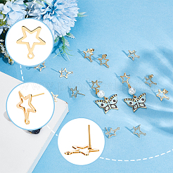 30Pcs 201 Stainless Steel Stud Earring Findings&nbsp;STAS-BBC0010-25