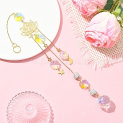 Glass Round Pendant Decorations&nbsp;HJEW-JM01231