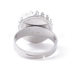 Adjustable 304 Stainless Steel Finger Rings Components&nbsp;STAS-WH0032-01A