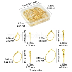 32Pcs 4 Styles Iron Huggie Hoop Earring Findings&nbsp;IFIN-FS0001-50