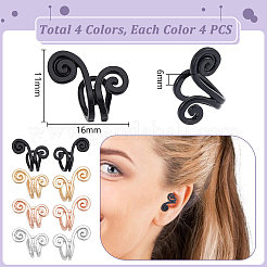 8 Pairs 4 Colors Alloy Cuff Earrings&nbsp;EJEW-UN0003-15