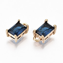 Brass Glass Rhinestone Pendants&nbsp;GLAA-S179-21A-RS