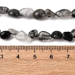 Natural Black Rutilated Quartz Beads Strands&nbsp;G-R445-6x8-18