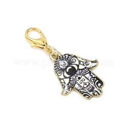 15Pcs Alloy Enamel Hamsa Hand Pendant Decorations&nbsp;HJEW-JM04365