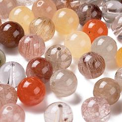 100Pcs 8mm Grade AA Round Natural Rutilated Quartz Beads&nbsp;DIY-LS0002-28