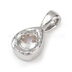 Brass Pave Clear Cubic Zirconia Pendants&nbsp;KK-L238-24P