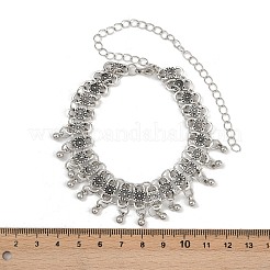 Bohemian Flower Tassel Alloy Anklets for Women&nbsp;AJEW-B107-02