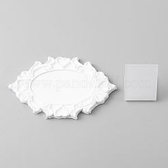 Oval Gesso Earring Display Plate&nbsp;EDIS-WH0016-045