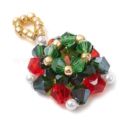 3Pcs Christmas Glass Pendants&nbsp;PALLOY-JF03010