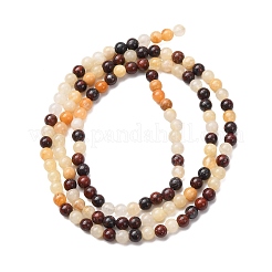 Natural Red Bloodstone and Yellow Jade Beads Strands&nbsp;G-Z116-A17-3mm