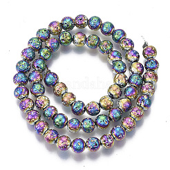 Electroplated Natural Lava Rock Beads Strands&nbsp;X-G-S352-30B-02