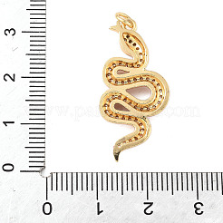 Brass Micro Pave Cubic Zirconia Enamel Pendants&nbsp;KK-D354-05G-A