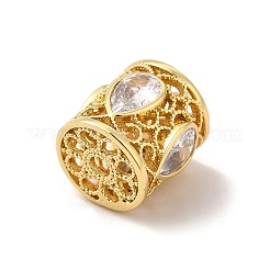Rack Plating  Brass Cubic Zirconia Beads&nbsp;KK-G458-13G