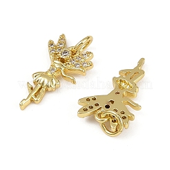 Brass Micro Pave Cubic Zirconia Pendants&nbsp;KK-I358-029G