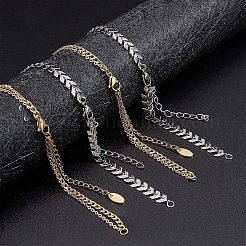 12Pcs 2 Style 304 Stainless Steel  Chain & Brass Cable Chain Bracelet Making&nbsp;AJEW-NB0003-26