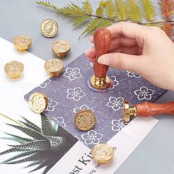6Pcs 6 Patterns Brass Wax Seal Stamp&nbsp;AJEW-CP0004-29B