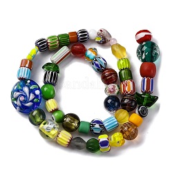 Handmade Lampwork Chevron Beads Strands&nbsp;LAMP-R003-05