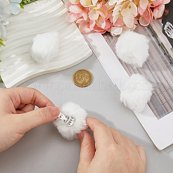 4Pcs Artificial Wool Pompom Ball Shoe Buckle Clips&nbsp;HJEW-WH00198