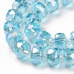 Electroplate Transparent Glass Beads Strands&nbsp;EGLA-H101-03E